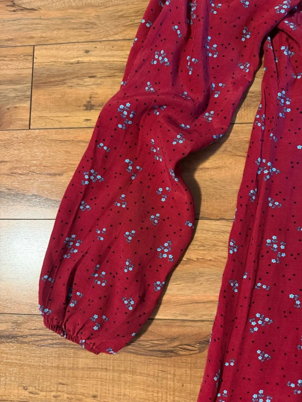 Free People Red Floral Midi Dress